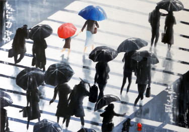 Tokyo, les passants de la pluie